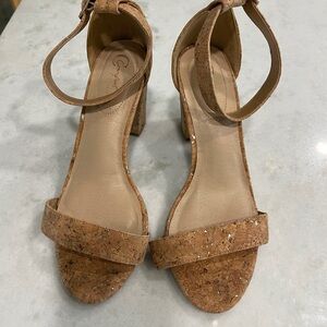 Cork Block Heel Sandals